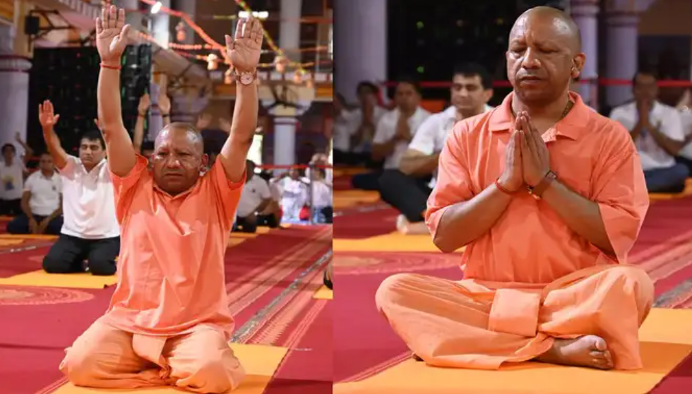 अंतर्राष्ट्रीय योग दिवस पर यूपी सीएम ने किया योगासन