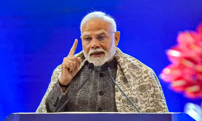 प्रधानमंत्री नरेंद्र मोदी दिल्ली में NCC पीएम रैली को संबोधित करते हुए