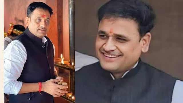 WhatsApp Image 2026-07-10 at 110958 PM - The Journalist News Split image of two men with tilak on their foreheads: left in a white shirt and black vest beside temple lamps, right in a dark waistcoat smiling in front of a neutral background.