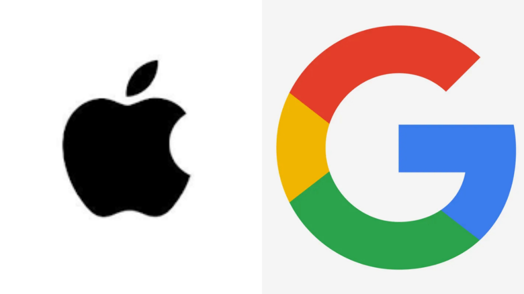 website 15 - The Journalist News Black Apple logo on the left and Google 'G' logo on the right.